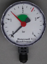 Honeywell manometer, rozsah 0-4bar, k VF04 a VF06, spodné pripojenie